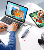HUB Ugreen CM511 20956A 6in1 USB-C - HDMI / 3x USB-A 3.0 / SD/TF kortelių skaitytuvas - pilkas -- USB Hubs