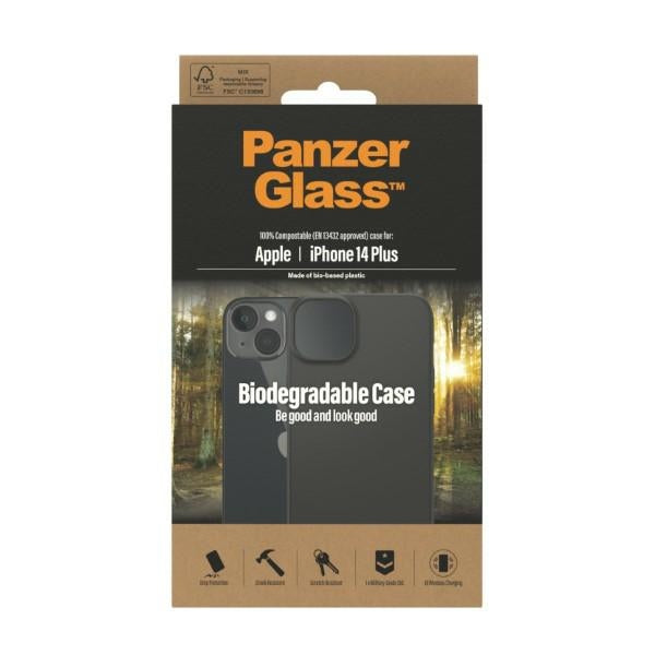 PanzerGlass biologiškai suyrantis dėklas iPhone 14 Plus/15 Plus – juodas