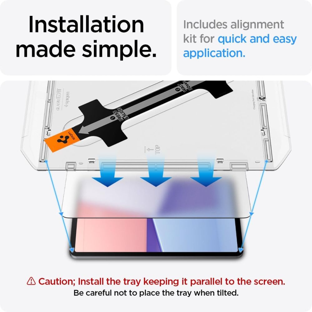 Spigen Glas.tR EZ Fit grūdintas stiklas, skirtas iPad Air 11" (2024/2025/2026)