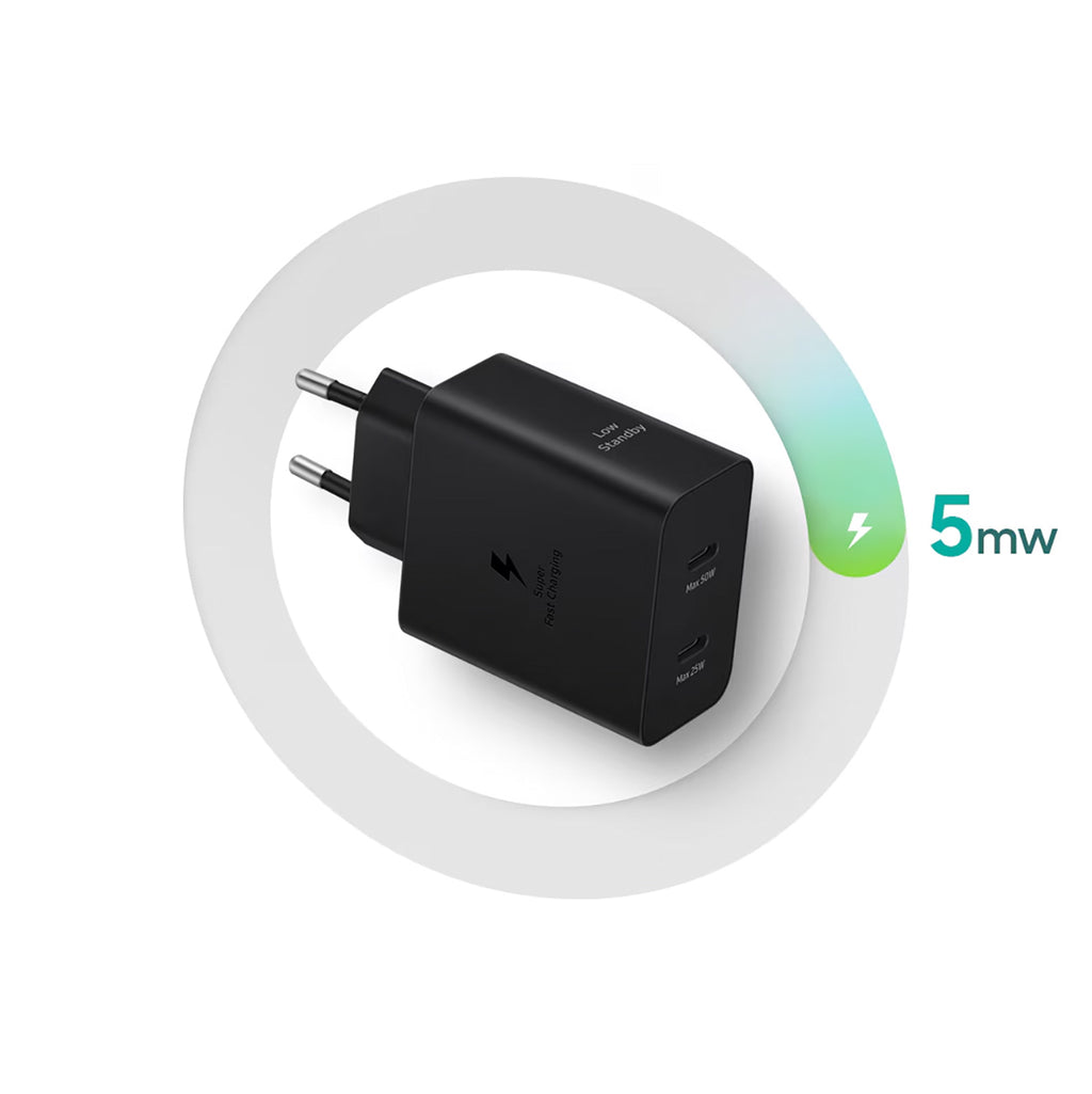 Samsung Power Adapter Duo EP-T5020XBEGEU tinklo įkroviklis 2x USB-C 50W - juodas