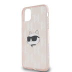 Karl Lagerfeld IML Choupette Head & Monogram dėklas, skirtas iPhone 11 / Xr - rožinis -- iPhone 11 / iPhone XR