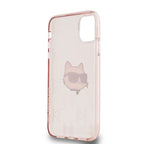 Karl Lagerfeld IML Choupette Head & Monogram dėklas, skirtas iPhone 11 / Xr - rožinis -- iPhone 11 / iPhone XR
