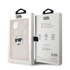 Karl Lagerfeld IML Choupette Head & Monogram dėklas, skirtas iPhone 11 / Xr - rožinis -- iPhone 11 / iPhone XR