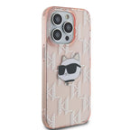 Karl Lagerfeld IML Choupette Head & Monogram dėklas, skirtas iPhone 14 Pro - rožinis