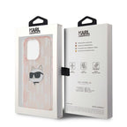 Karl Lagerfeld IML Choupette Head & Monogram dėklas, skirtas iPhone 14 Pro - rožinis
