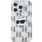 Karl Lagerfeld IML Choupette Head & Monogram dėklas, skirtas iPhone 15 Pro Max - skaidrus