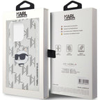 Karl Lagerfeld IML Choupette Head & Monogram dėklas, skirtas iPhone 15 Pro Max - skaidrus