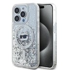 Karl Lagerfeld Liquid Glitter Choupette Head MagSafe dėklas, skirtas iPhone 13 Pro / 13 - skaidrus