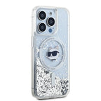 Karl Lagerfeld Liquid Glitter Choupette Head MagSafe dėklas, skirtas iPhone 13 Pro / 13 - skaidrus