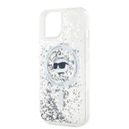 Karl Lagerfeld Liquid Glitter Choupette Head MagSafe dėklas iPhone 13 - skaidrus
