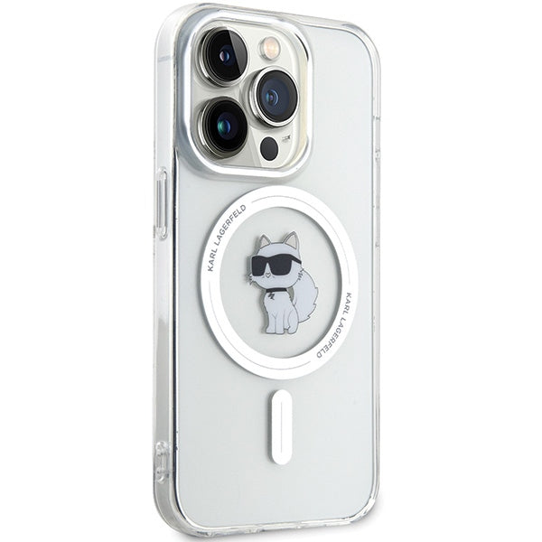 Karl Lagerfeld IML Choupette MagSafe dėklas iPhone 14 Pro - skaidrus