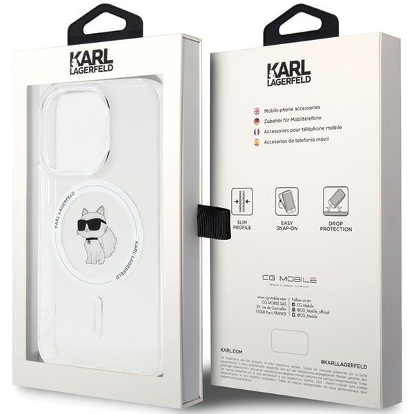 Karl Lagerfeld IML Choupette MagSafe dėklas iPhone 14 Pro - skaidrus