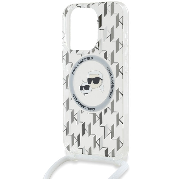 Karl Lagerfeld MagSafe dėklas iPhone 15 Pro – skaidrus