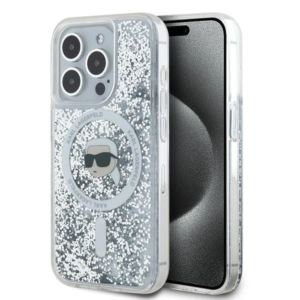 Karl Lagerfeld MagSafe dėklas iPhone 15 Pro – skaidrus