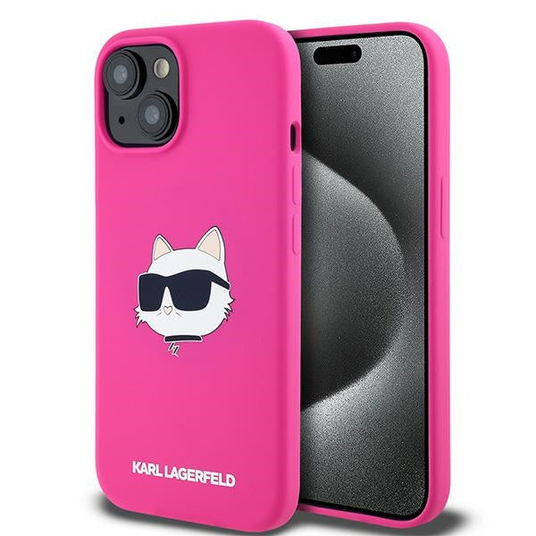 Karl Lagerfeld MagSafe dėklas iPhone 15/14 Plus – rožinis
