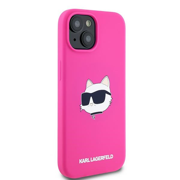 Karl Lagerfeld MagSafe dėklas iPhone 15/14 Plus – rožinis