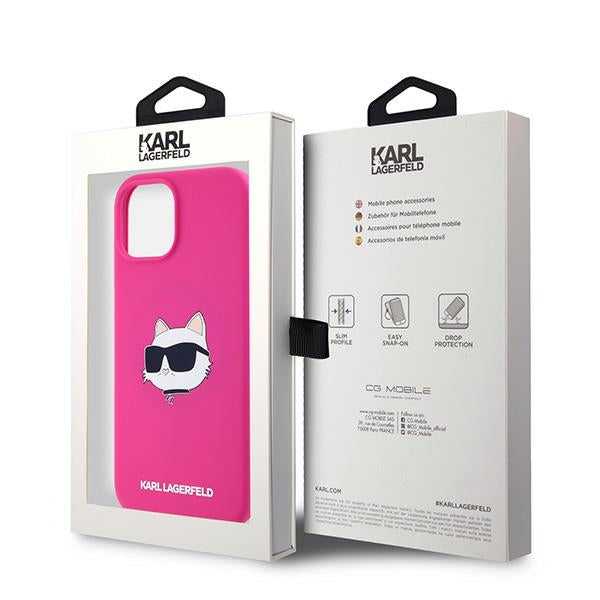 Karl Lagerfeld MagSafe dėklas iPhone 15/14 Plus – rožinis