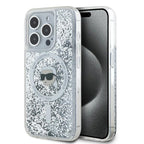 Karl Lagerfeld blizgus MagSafe dėklas iPhone 15 Pro Max – skaidrus