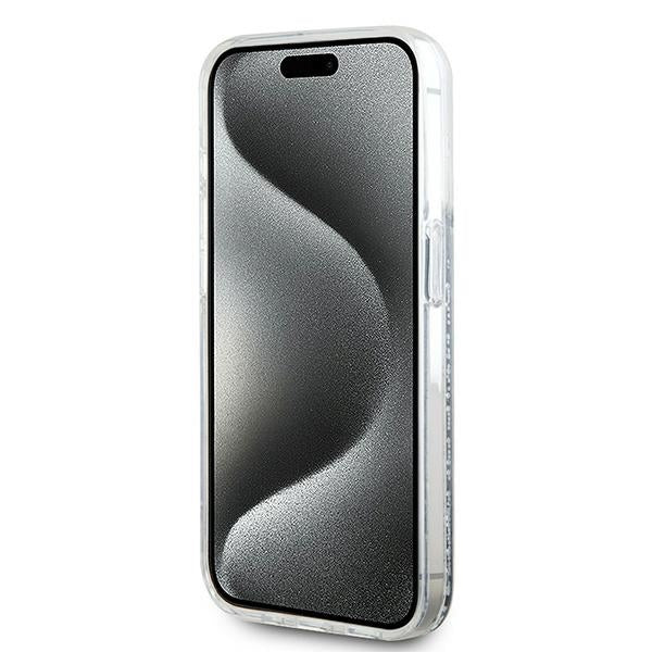 Karl Lagerfeld blizgus MagSafe dėklas iPhone 15 Pro Max – skaidrus