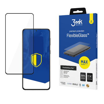 3mk FlexibleGlass Max Black hibridinis stiklas, skirtas Samsung Galaxy S22+ 5G -- Samsung Galaxy S22