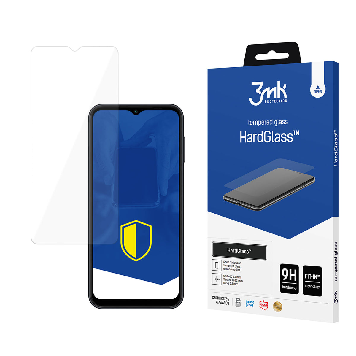 9H 3mk HardGlass™ stiklas, skirtas Samsung Galaxy A14 / A14 5G -- Samsung Galaxy A14