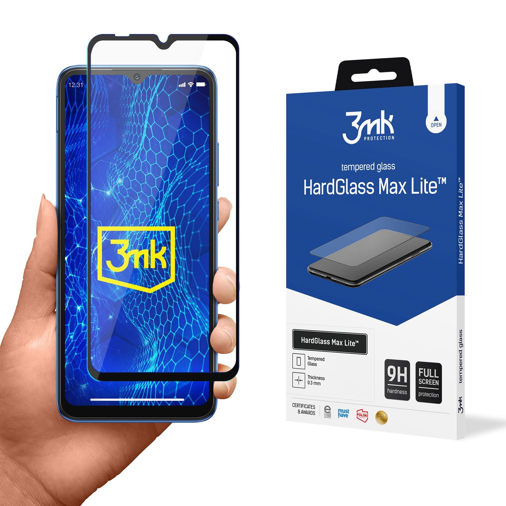 9H 3mk HardGlass Max Lite™ stiklas ant Xiaomi Redmi 10C -- Xiaomi Redmi 10C