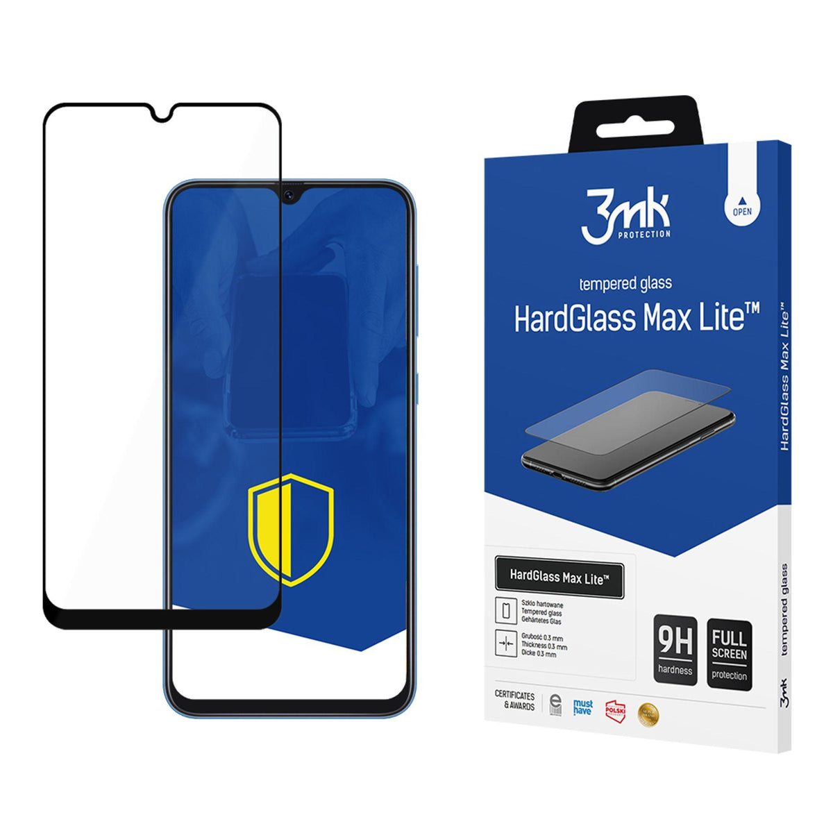 3mk HardGlass Max Lite juodas grūdintas stiklas, skirtas Samsung Galaxy A30 -- Samsung Galaxy A30