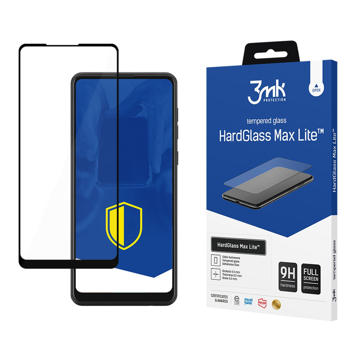 3mk HardGlass Max Lite juodas grūdintas stiklas, skirtas Samsung Galaxy A21 -- Samsung Galaxy A21