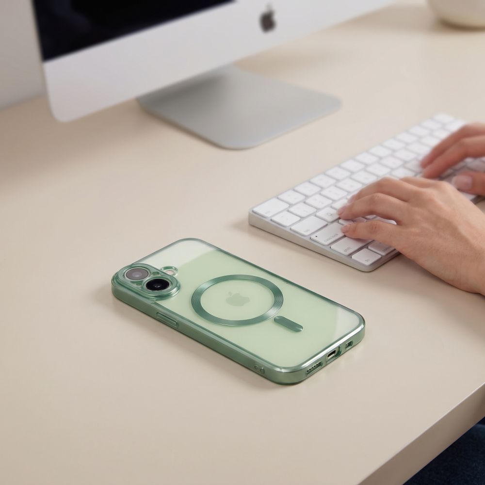 Dėklas Tech-Protect MagFlex iPhone 17, matinis pilkai žalias -- iPhone 17