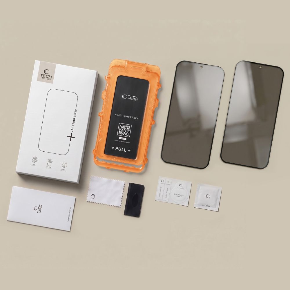 Apsauginis stiklas Tech-Protect Quick Set Spy+ Galaxy A18 4G / 5G, privatumo, 2 vnt. -- Galaxy A18 4G, Galaxy A18 5G