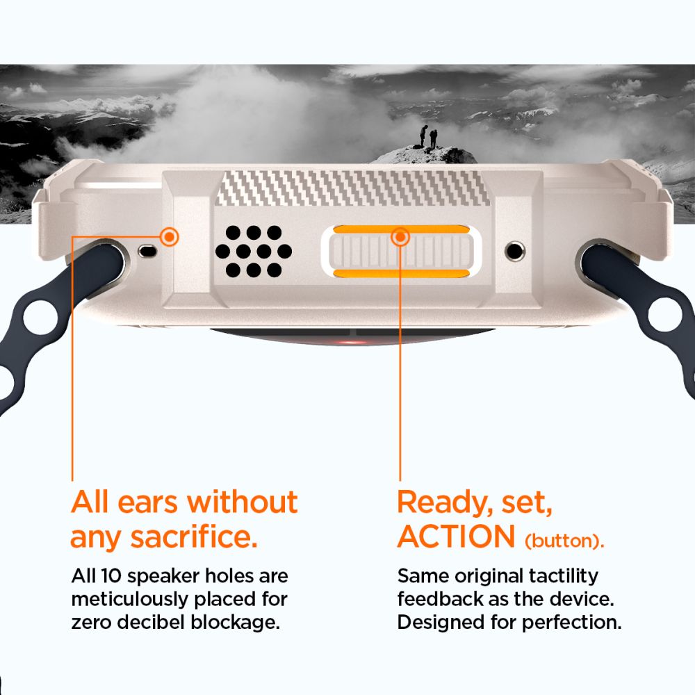 Dėklas Spigen Rugged Armor Apple Watch Ultra 1 / 2 / 3 (49 mm), smėlio spalvos -- Apple Watch Ultra (49 mm), Apple Watch...