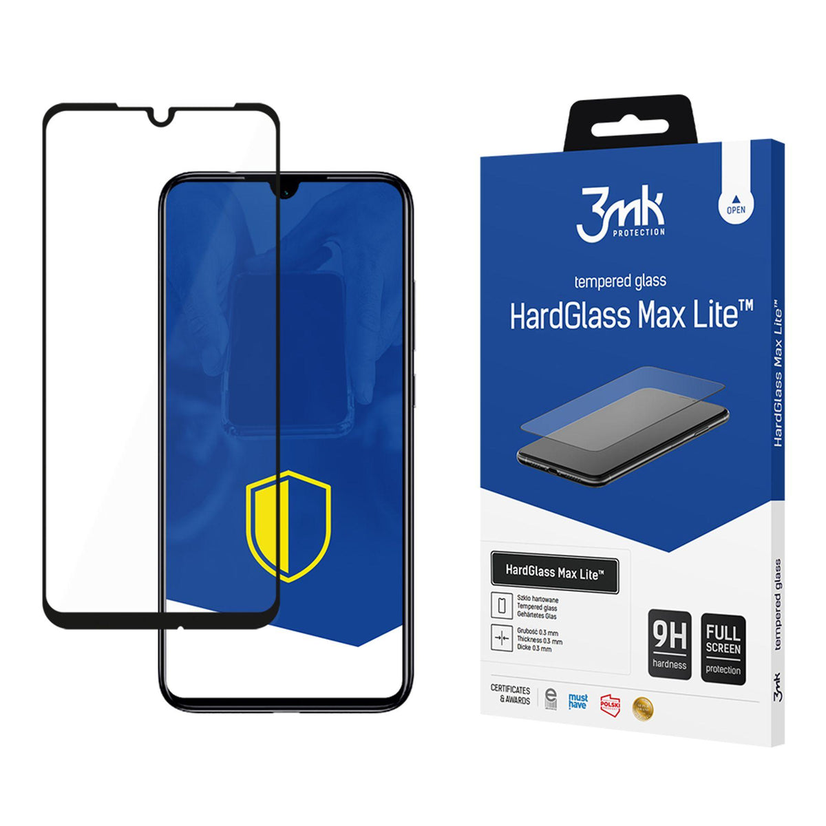 9H 3mk HardGlass Max Lite™ stiklas ant Xiaomi Redmi Note 7 -- Xiaomi Redmi Note 7