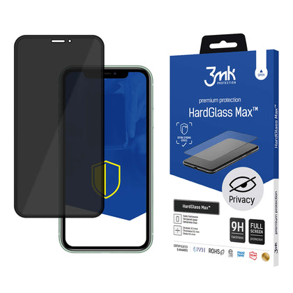 9H 3mk HardGlass Max Privacy™ privatumo stiklas, skirtas iPhone XS Max / 11 Pro Max -- Cell phone cases and covers