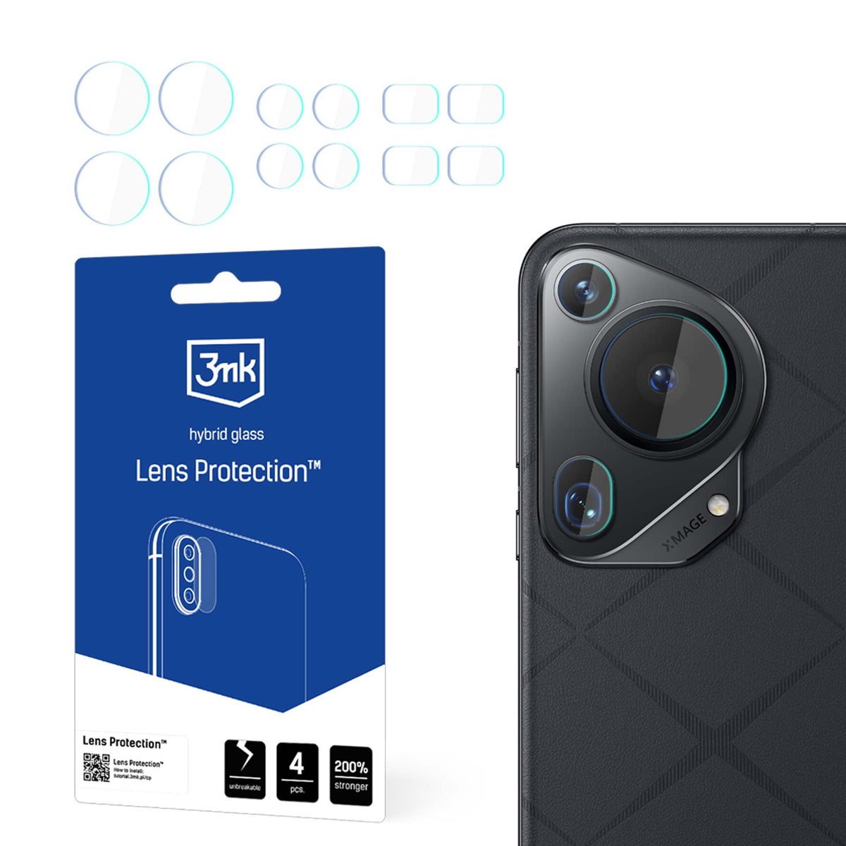 3mk Lens Protection™ hibridinis fotoaparato stiklas, skirtas Huawei Pura 70 Ultra -- Huawei Pura 70 Ultra