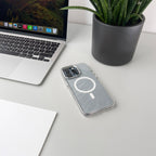 Skaidrus MagSafe dėklas iPhone 16 Plus – su blizgučiais