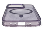 MagSafe dėklas iPhone 16 Plus – violetinis su blizgučiais