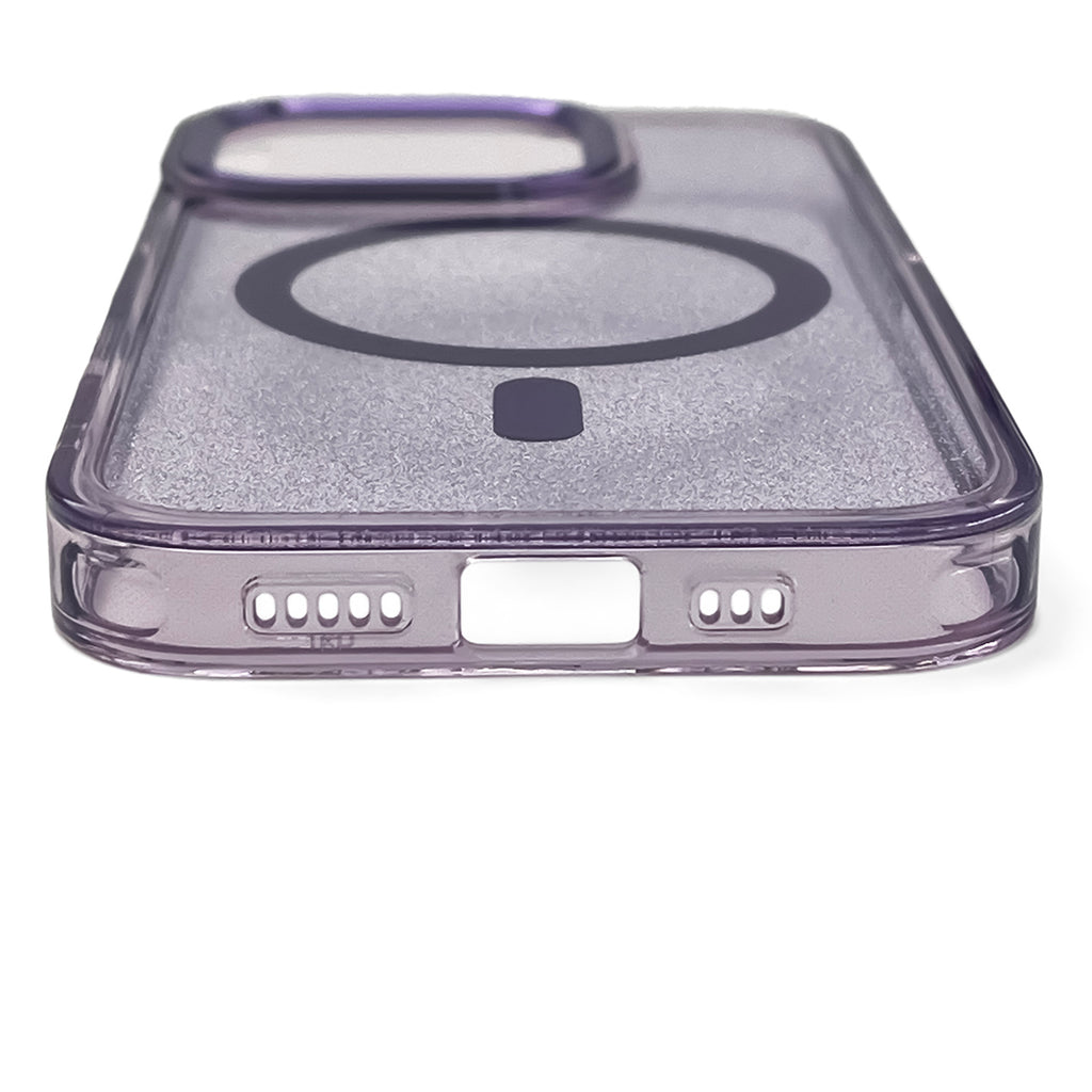 MagSafe dėklas iPhone 16 Pro – violetinis su blizgučiais