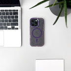 MagSafe dėklas iPhone 16 Pro – violetinis su blizgučiais