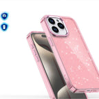 Blizgus dėklas iPhone 16 Pro – rožinis