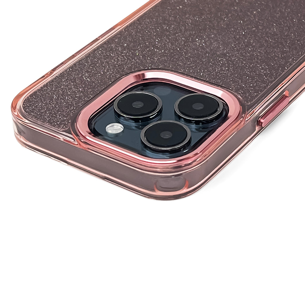 Blizgus dėklas iPhone 16 Pro Max – rožinis