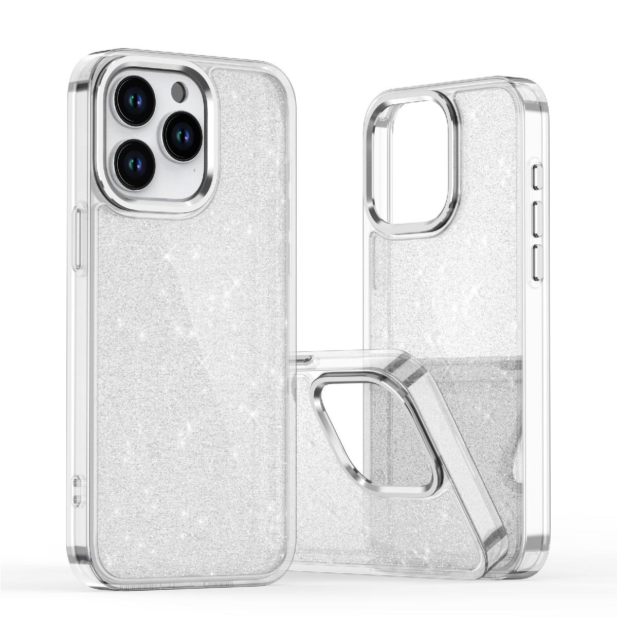Skaidrus dėklas su blizgučiais iPhone 16 Pro Max