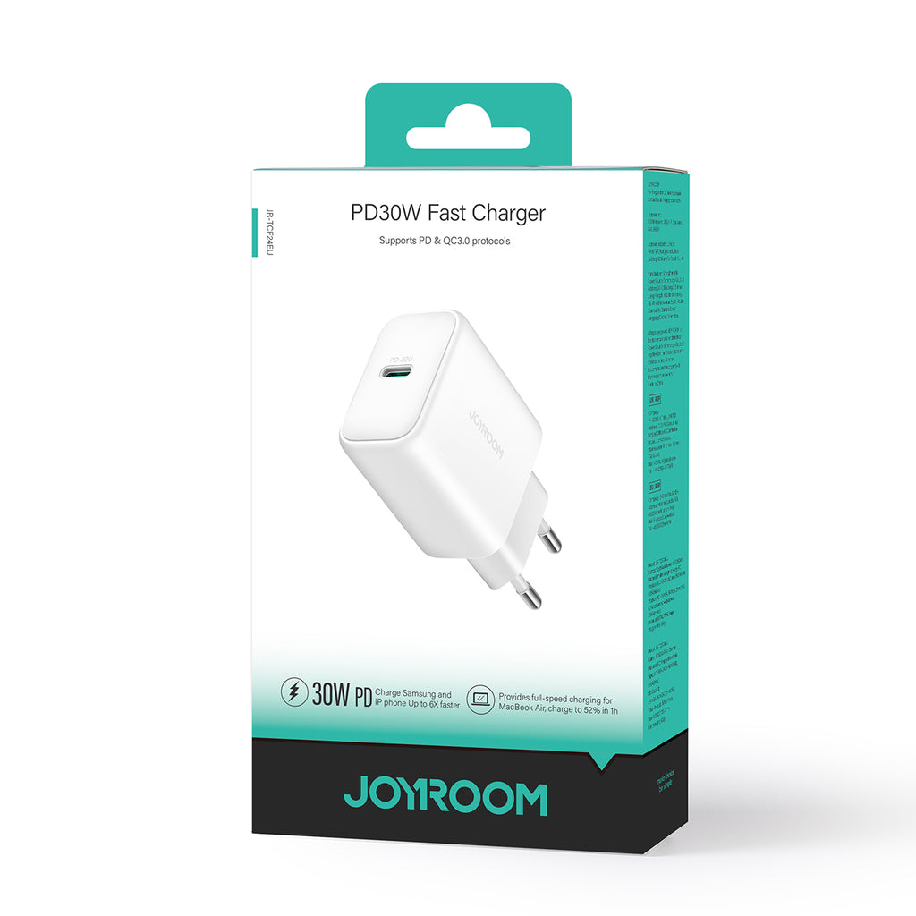 Joyroom JR-TCF24 USB-C PD 30W QC SFC tinklo įkroviklis - baltas