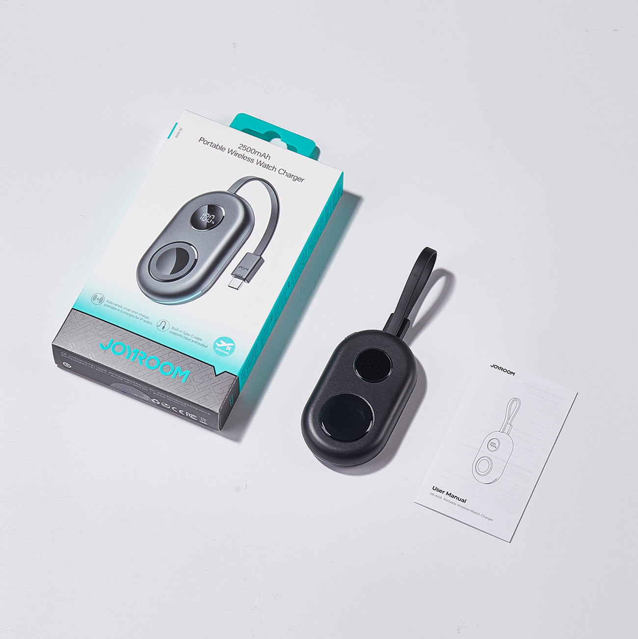 Joyroom Išorinė baterija JR-W09 3W belaidis įkrovimas su USB-C laidu, skirta Apple Watch - juoda