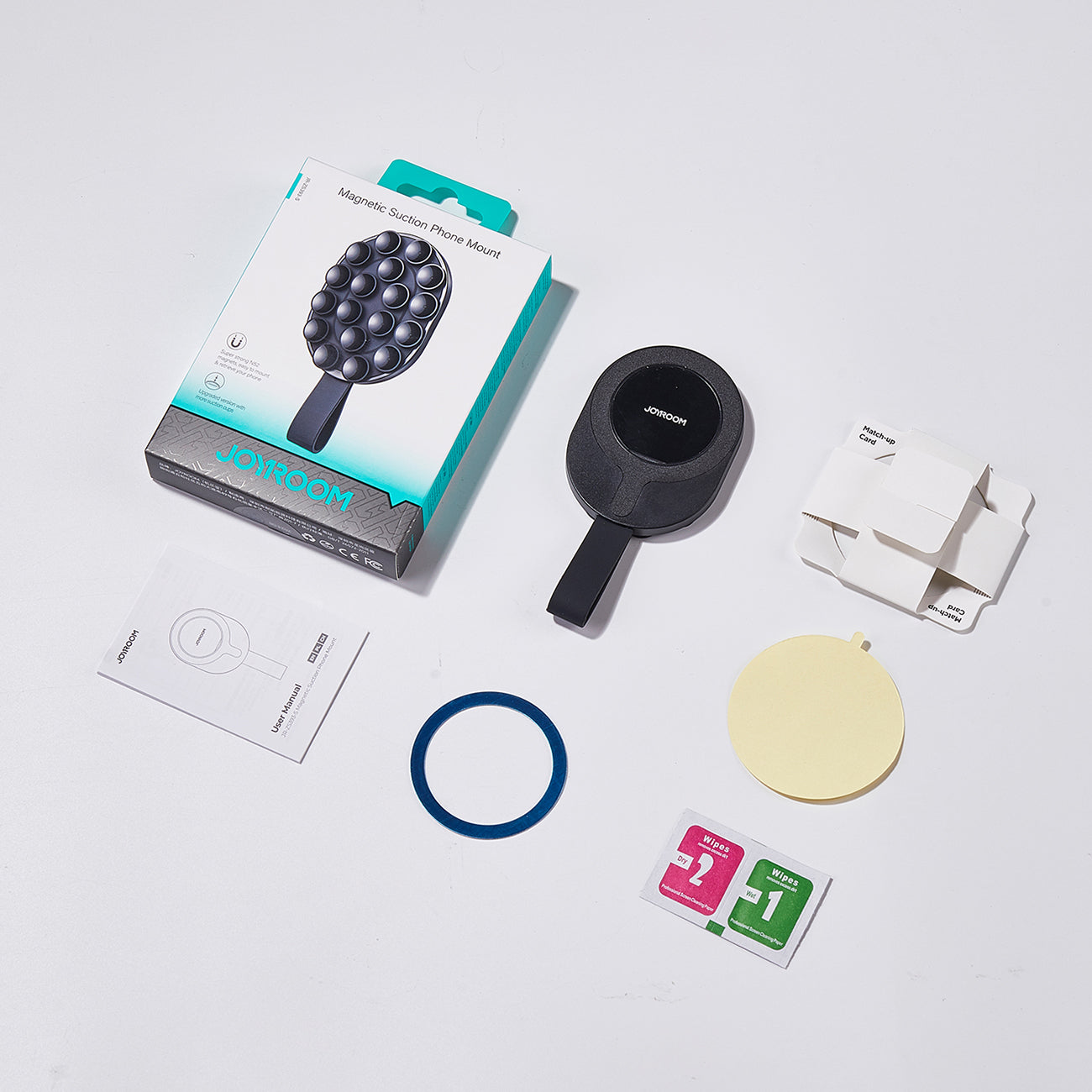Joyroom magnetinis laikiklis JR-ZS393-S su siurbtukais 4.7-7" telefonui, juodas