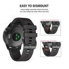 Tech-Protect Smooth dirželis, skirtas Garmin Fenix ​​3 / 5X / 3HR / 5X Plus / 6X / 6X Pro / 7X - juodas -- Watch Straps