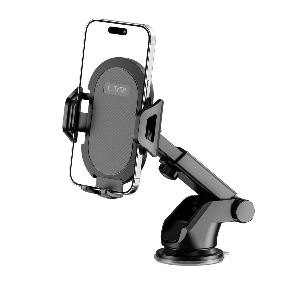 Tech-Protect automobilinis telefono laikiklis V1 priekiniam stiklui / kokpitui, juodas -- Cell phone holders