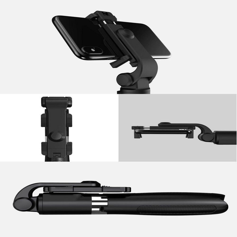 Tech-Protect L01S Bluetooth selfie lazdelė su trikoju iki 70 cm – juoda -- Selfie Sticks & Tripods