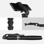 Tech-Protect L01S Bluetooth selfie lazdelė su trikoju iki 70 cm – juoda -- Selfie Sticks & Tripods