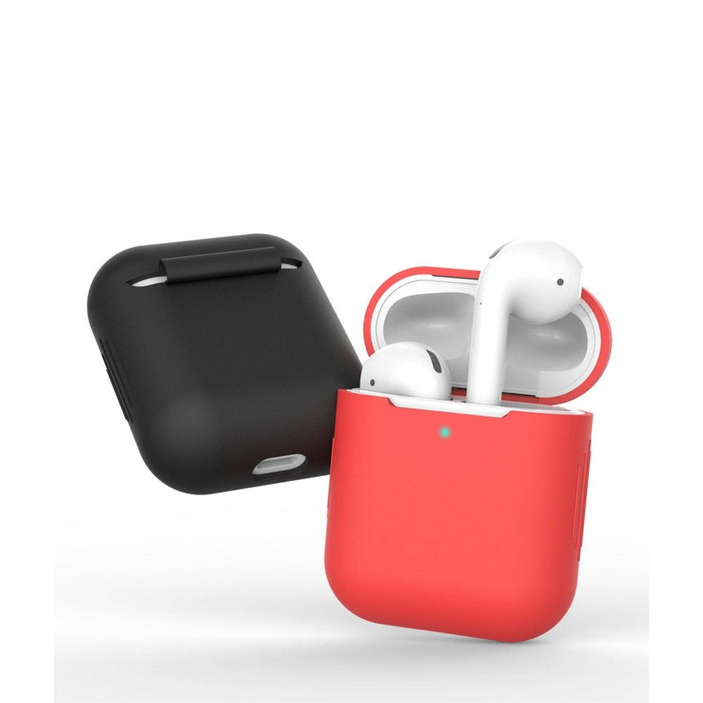 Tech-Protect Icon silikoninis dėklas AirPods 1/2 – juodas -- AirPods 1
