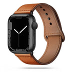 Tech-Protect LeatherFit dirželis, skirtas Apple Watch 4/5/6/7/8/9/SE/Ultra 1/2 (42/44/45/49 mm) – ruda -- Apple Watch 4